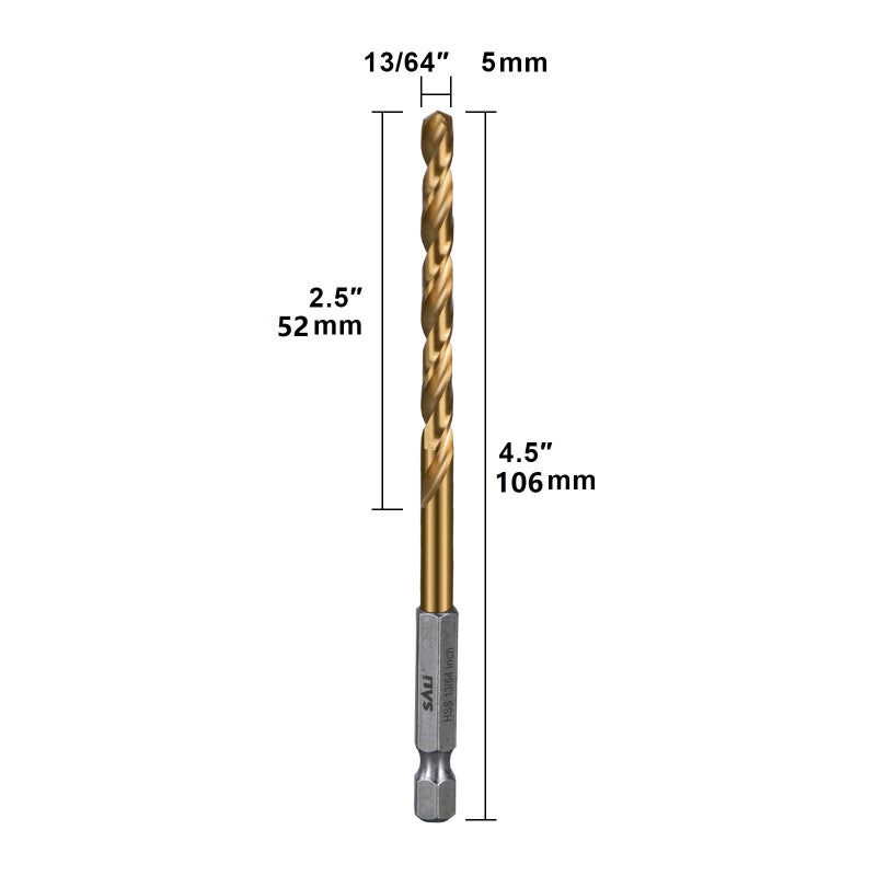 SALI Cobalt Drill Bit Set,10 Pack 13/64 Inch High Speed Steel Hex Shank Jobber Drill Bits, for Hardwood, Aluminum,Metal,Copper,Alloyed Steel - Image 5